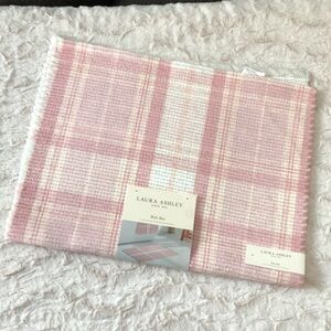 Laura Ashley Pink Plaid Accent Bath Mat Rug